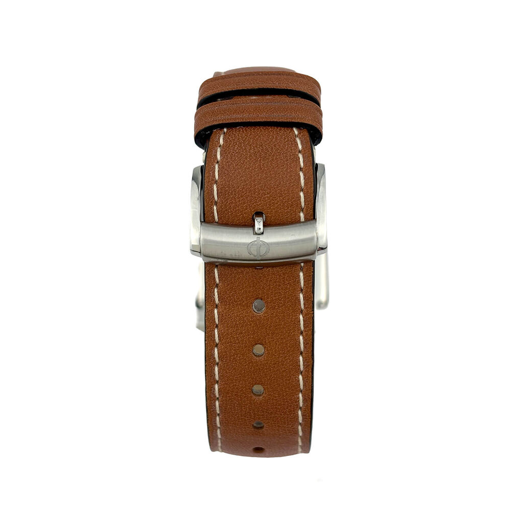 Pre-Owned Baume & Mercier Hampton 42.6x29.2mm White Dial Brown Leather Strap Watch image number 3