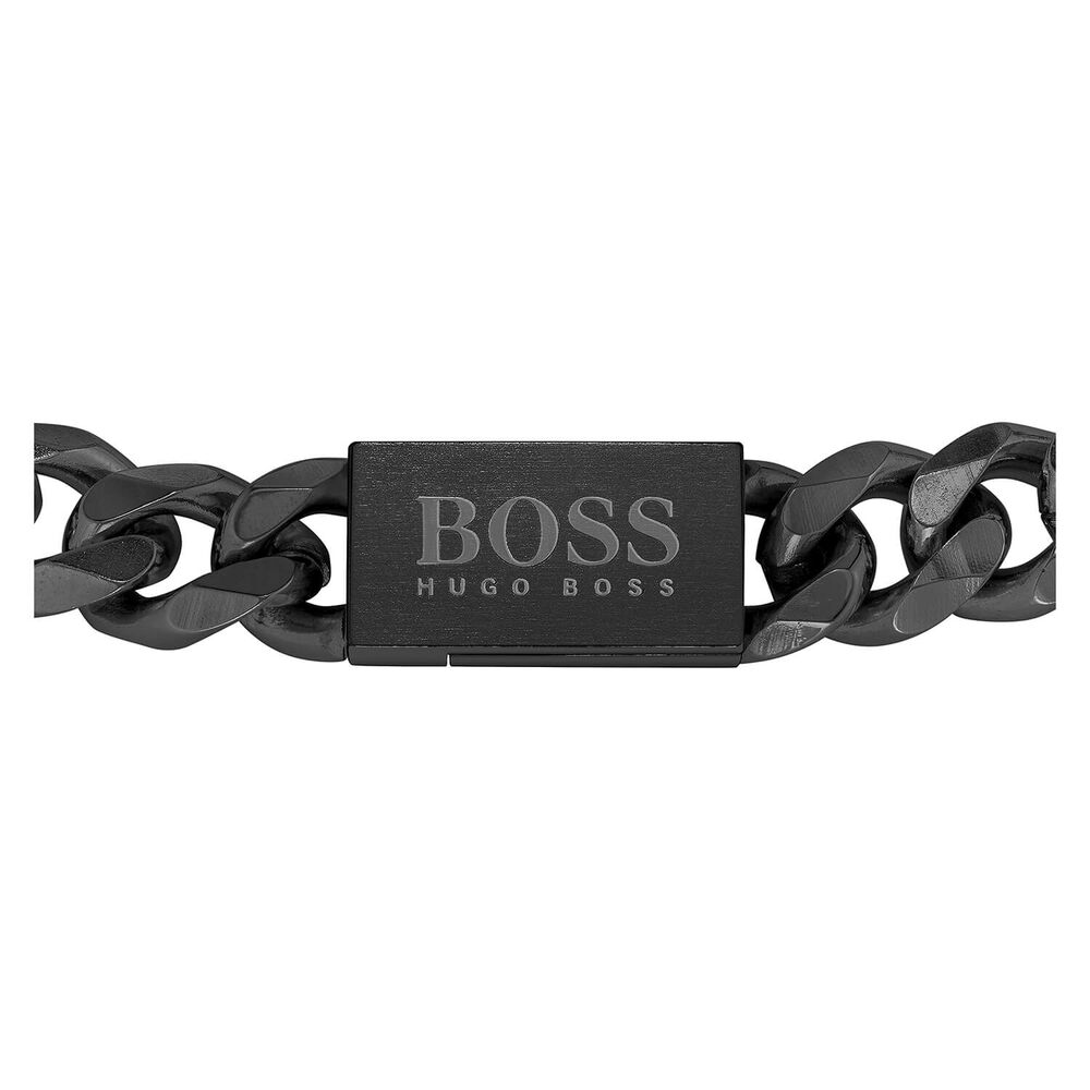 BOSS Gents Chain for Him Black IP Bracelet