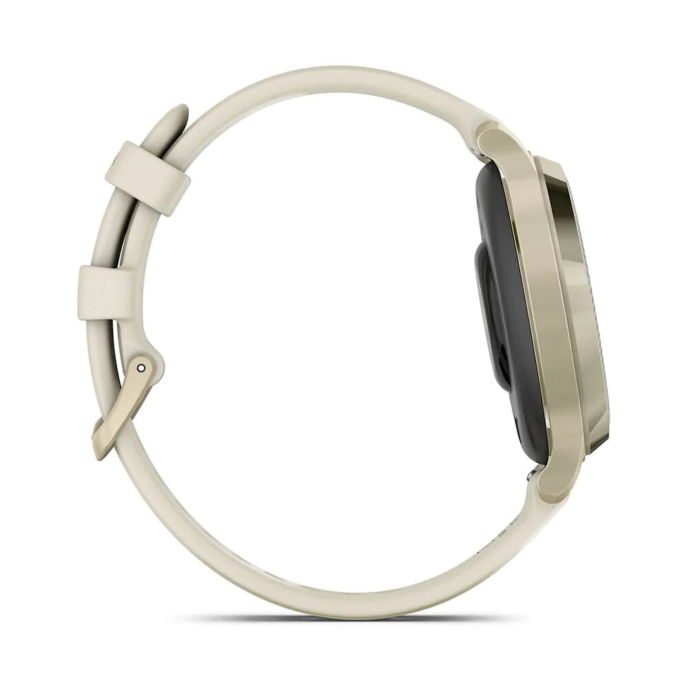 Garmin Lily® 2 Active Lunar Gold Bezel Bone Silicone Strap Watch image number 5