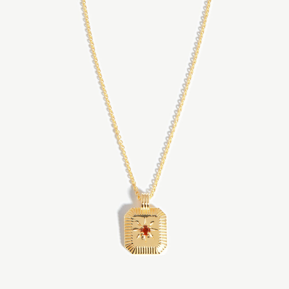 Missoma 18ct Gold Vermeil Sterling Silver Garnet January Birthstone Pendant Necklace