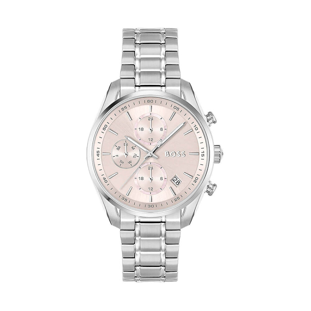 BOSS Grand Tour 38mm Pink Dial Stainless Steel Bracelet Watch image number 0