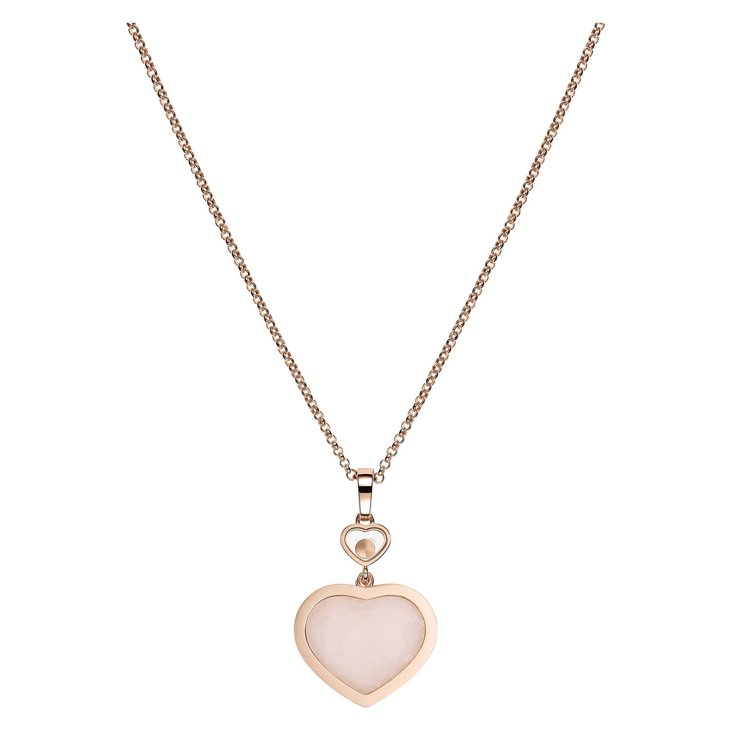ロピア 爆買い Chopard Happy Hearts 18ct Rose Gold 0.24ct Diamond Pendant 置物
