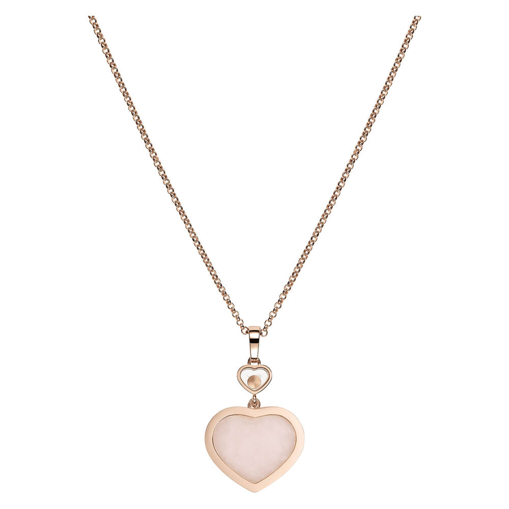 Chopard Happy Hearts 18ct Rose Gold Pink Opal 0.24ct Diamond Pendant image number 3