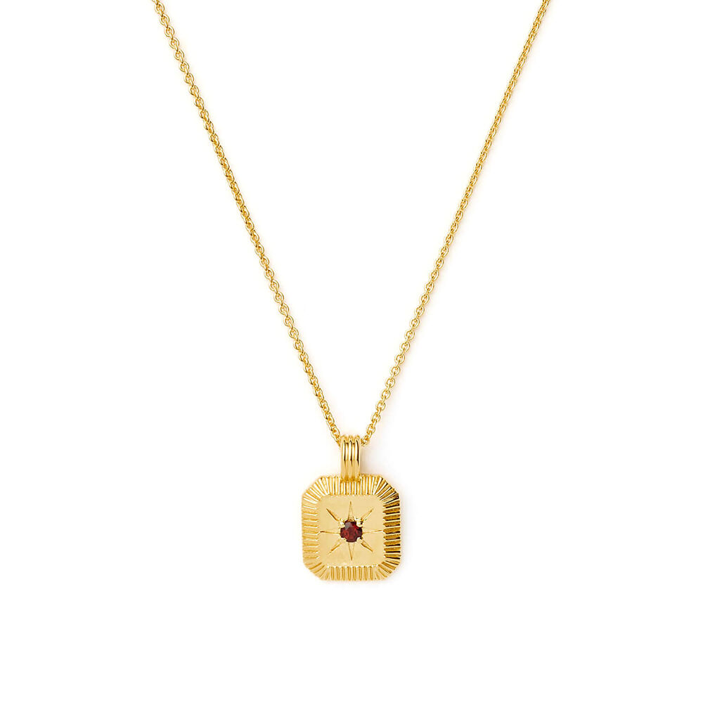 Missoma 18ct Gold Vermeil Sterling Silver Garnet January Birthstone Pendant Necklace
