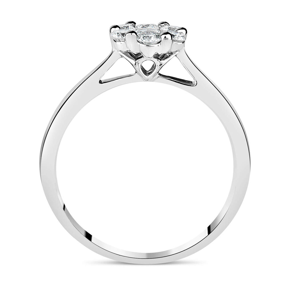Platinum 0.50ct Diamond Flower Cluster Ring image number 2