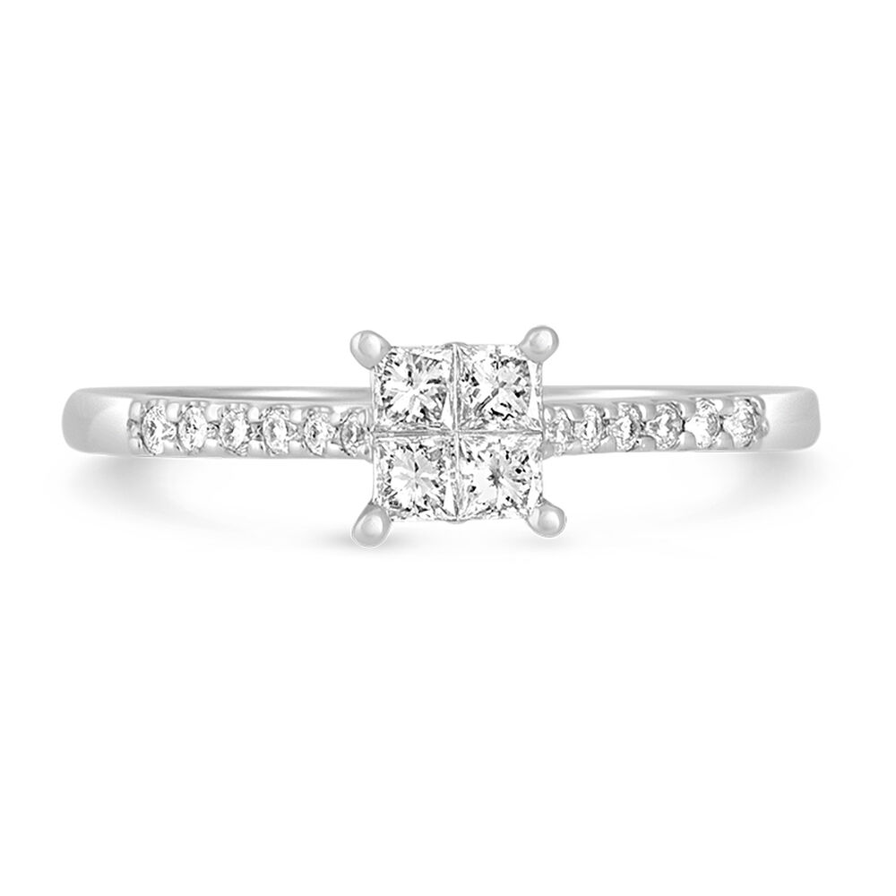 Timeless 9ct white gold 0.33 carat princess cut diamond ring image number 1