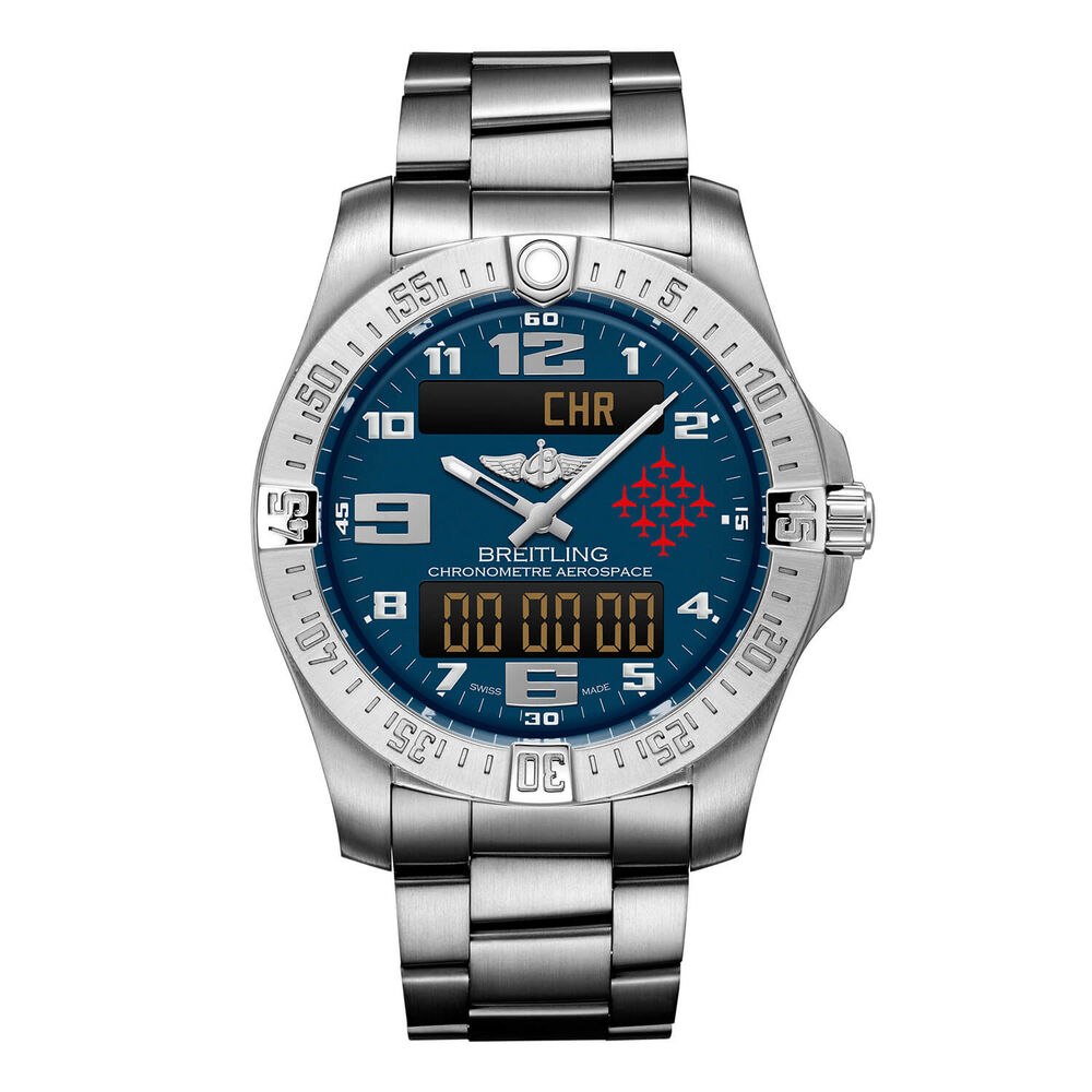 Breitling Aerospace Red Arrows Special Edition Blue Dial Titanium Bracelet Watch