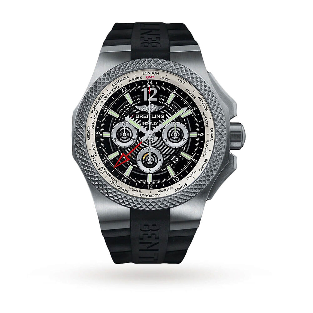 Pre-Owned Breitling Bentley GMT Light Body 49mm Black Dial Rubber Strap Watch image number 0
