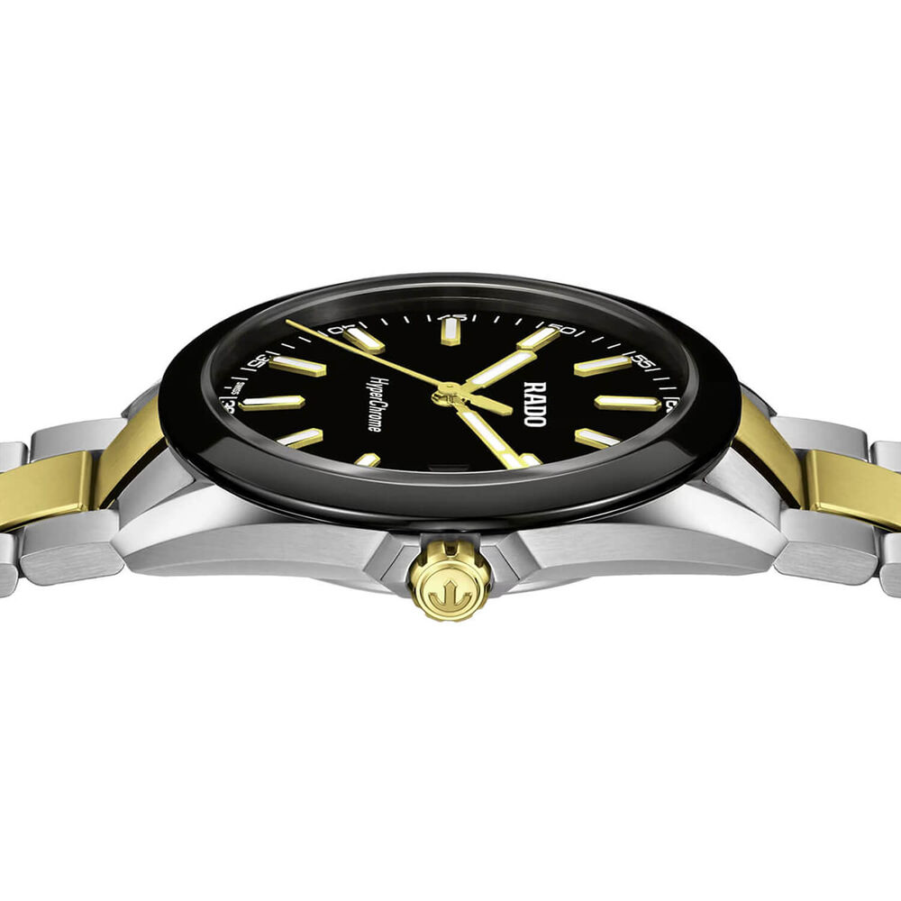 Rado HyperChrome Quartz 41.5mm Black Dial Two Tone Steel Bracelet Watch image number 2