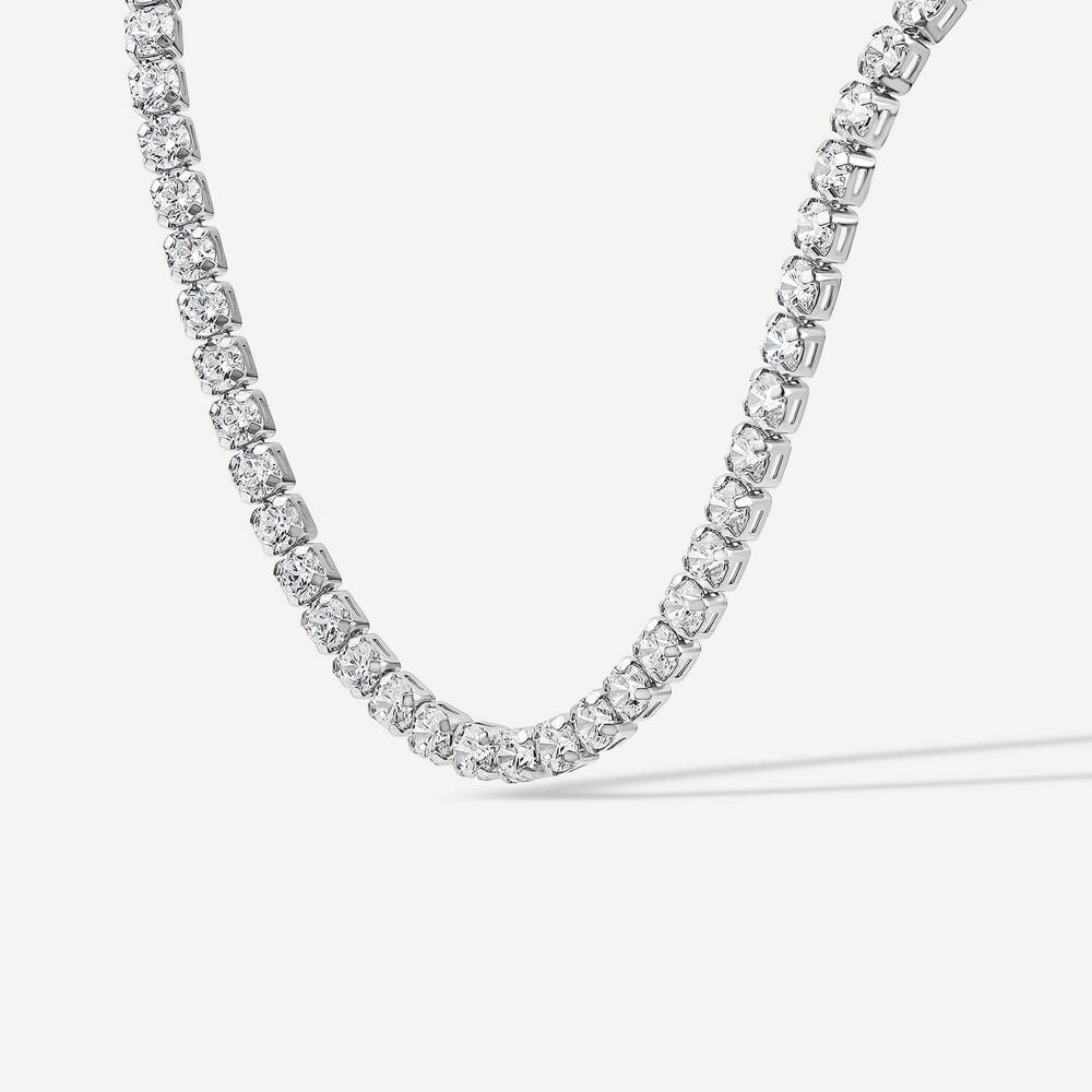 Sterling Silver Cubic Zirconia Tennis Necklet