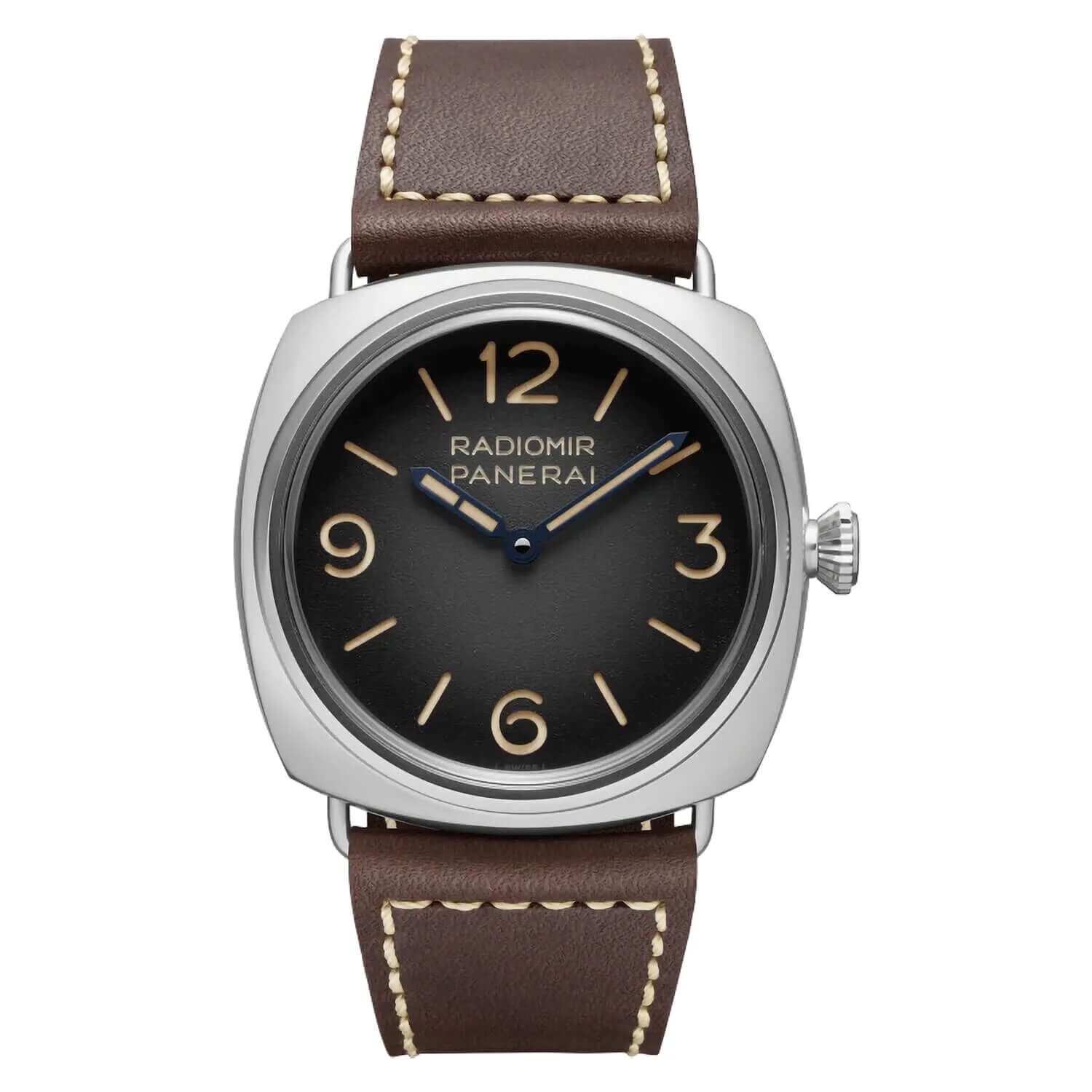 Panerai Radiomir 45mm Origine Black Dial Brown Strap Watch