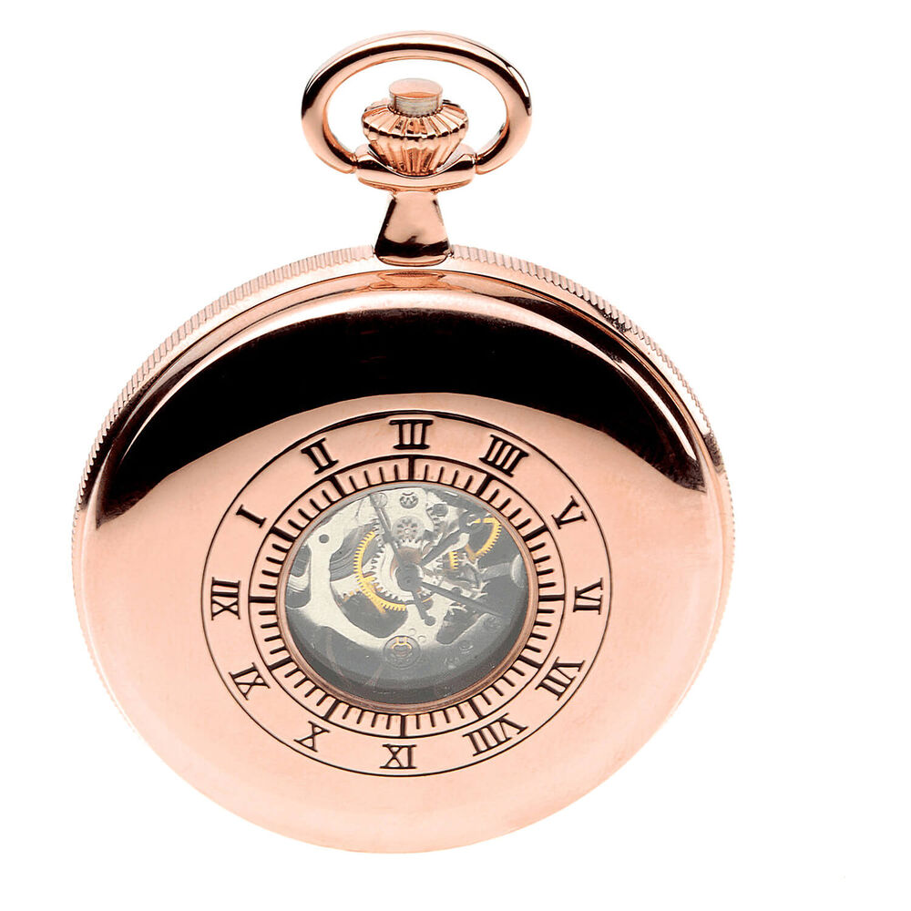 Rose Gold Plated Double Half Hunter card holder Watch image number 1