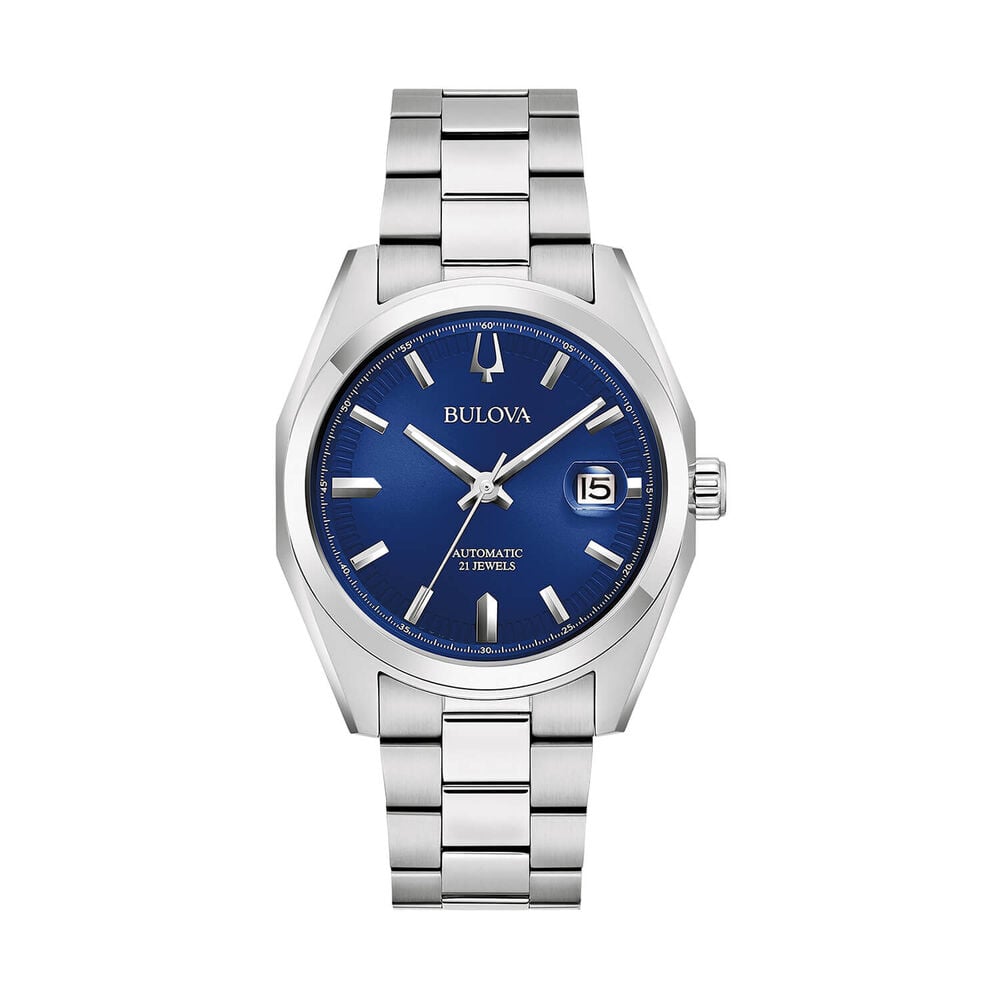 Bulova Surveyor Automatic 39mm Blue Dial Steel Bracelet Watch image number 0
