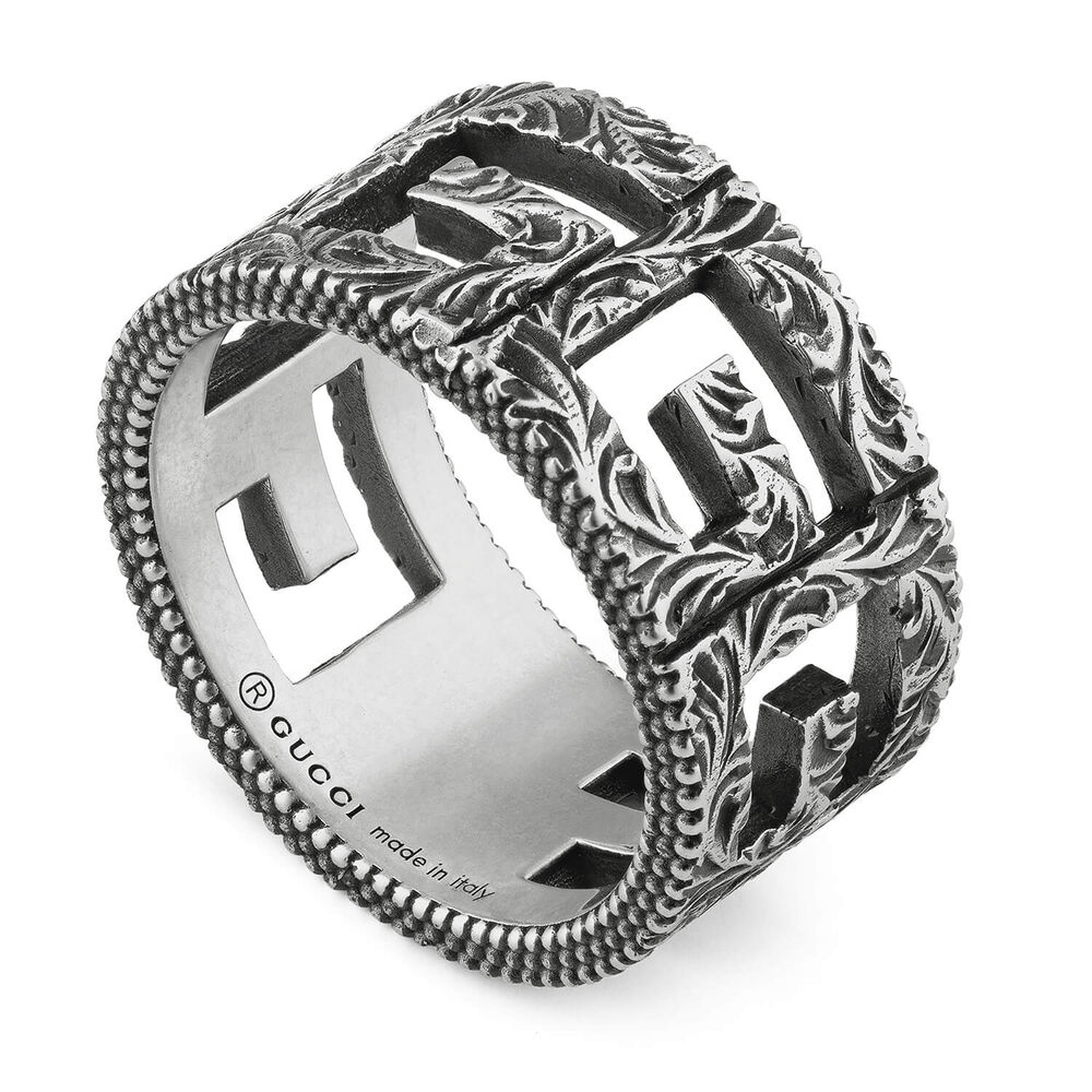 Gucci Cube G Motif Sterling Silver Ring