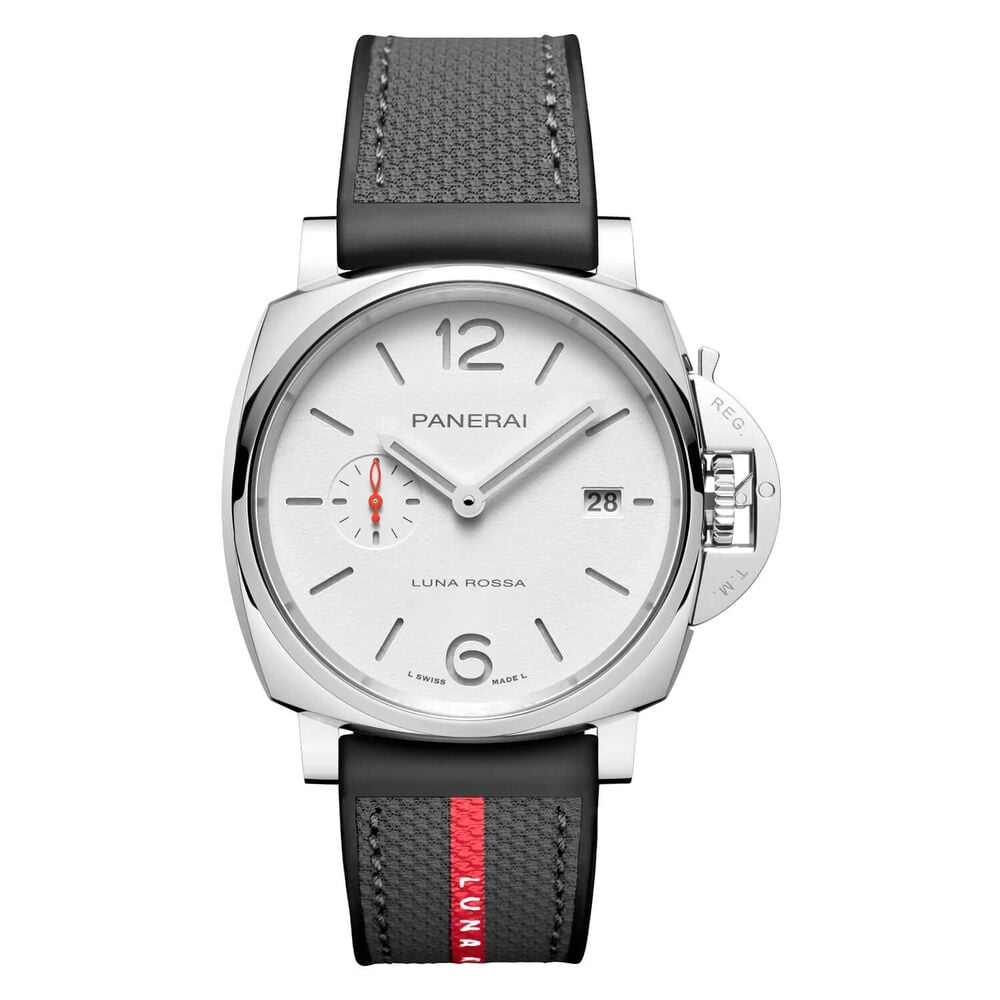 Panerai Luminor Due Luna Rossa 42mm White Dial Rubber & Fabric Strap Watch image number 0