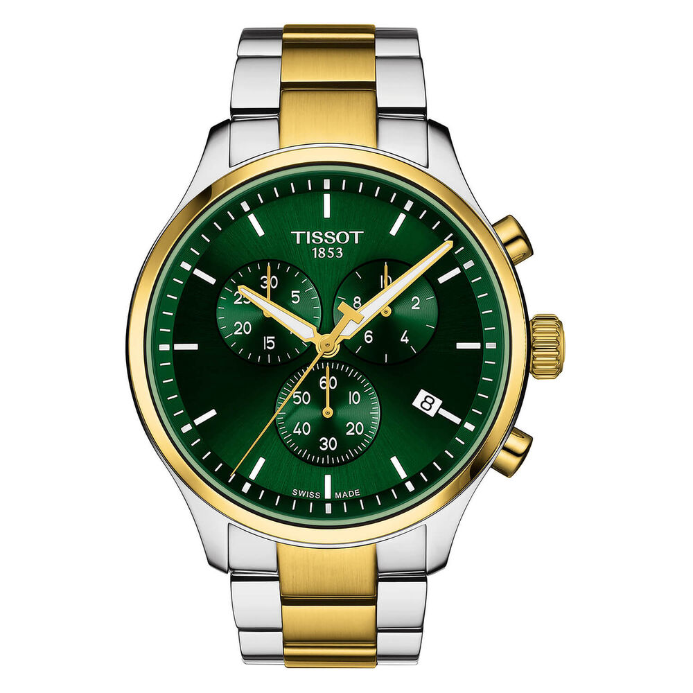 Tissot Chrono XL 45mm Green Chrono Steel & Yellow Gold PVD Watch image number 0