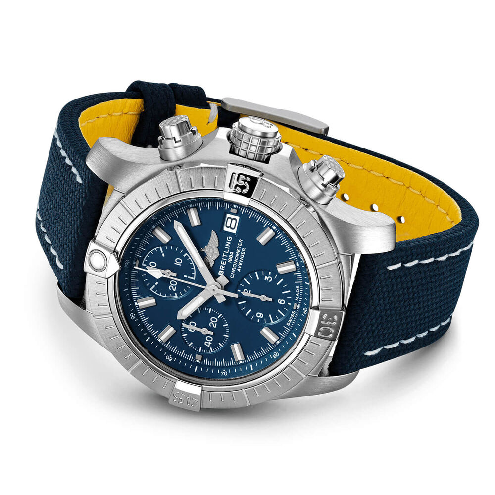 Breitling Avenger 43mm Chronograph Blue Steel Case Blue Strap Watch image number 2