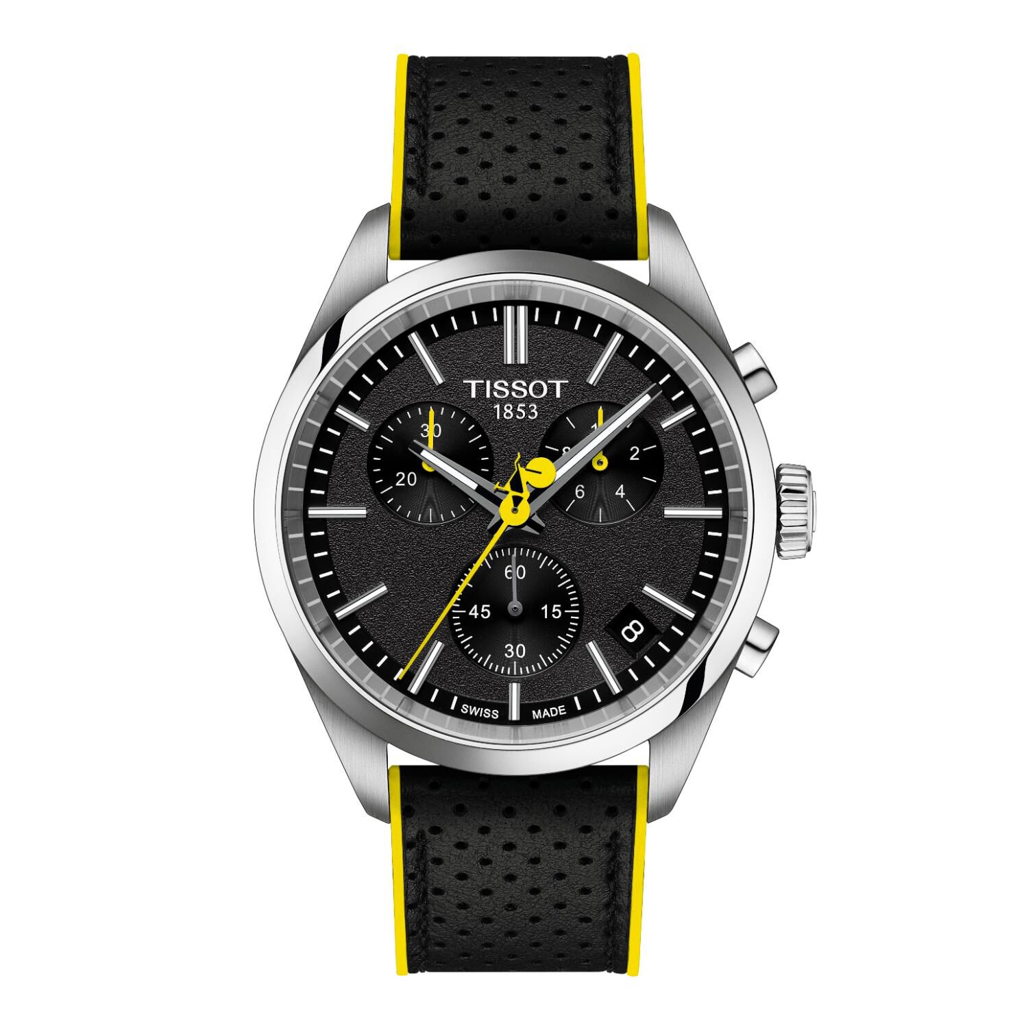 Tissot PR 100 Tour De France Chronograph 40mm Black Dial Steel Bracelet Watch