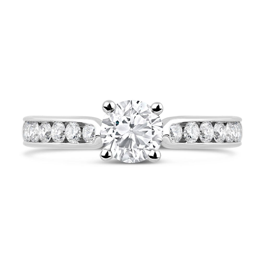 18ct White Gold 1.00ct Diamond Tulip Setting Shoulders Ring