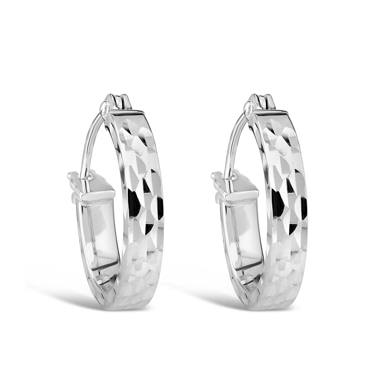 Diamond shape sales hoop earrings