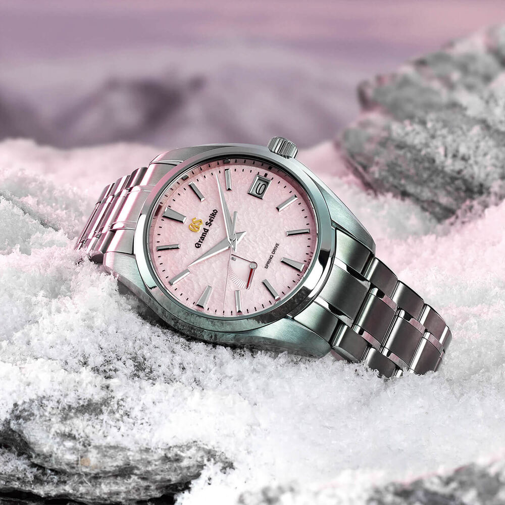 Grand Seiko 'Pink Snowflake' Spring Drive 20th Anniversary Limited Edition 41mm Dial Bracelet Watch image number 8