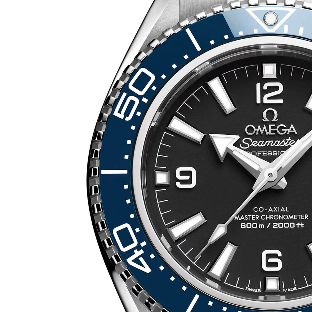 OMEGA Seamaster Planet Ocean 600M 42mm Black Dial Blue Bezel Steel Bracelet Watch