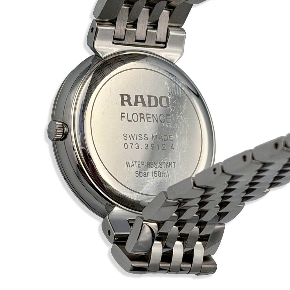 Pre-Owned Rado Florence 38MM Black Dial Diamond Dot Steel Case Bracelet Watch