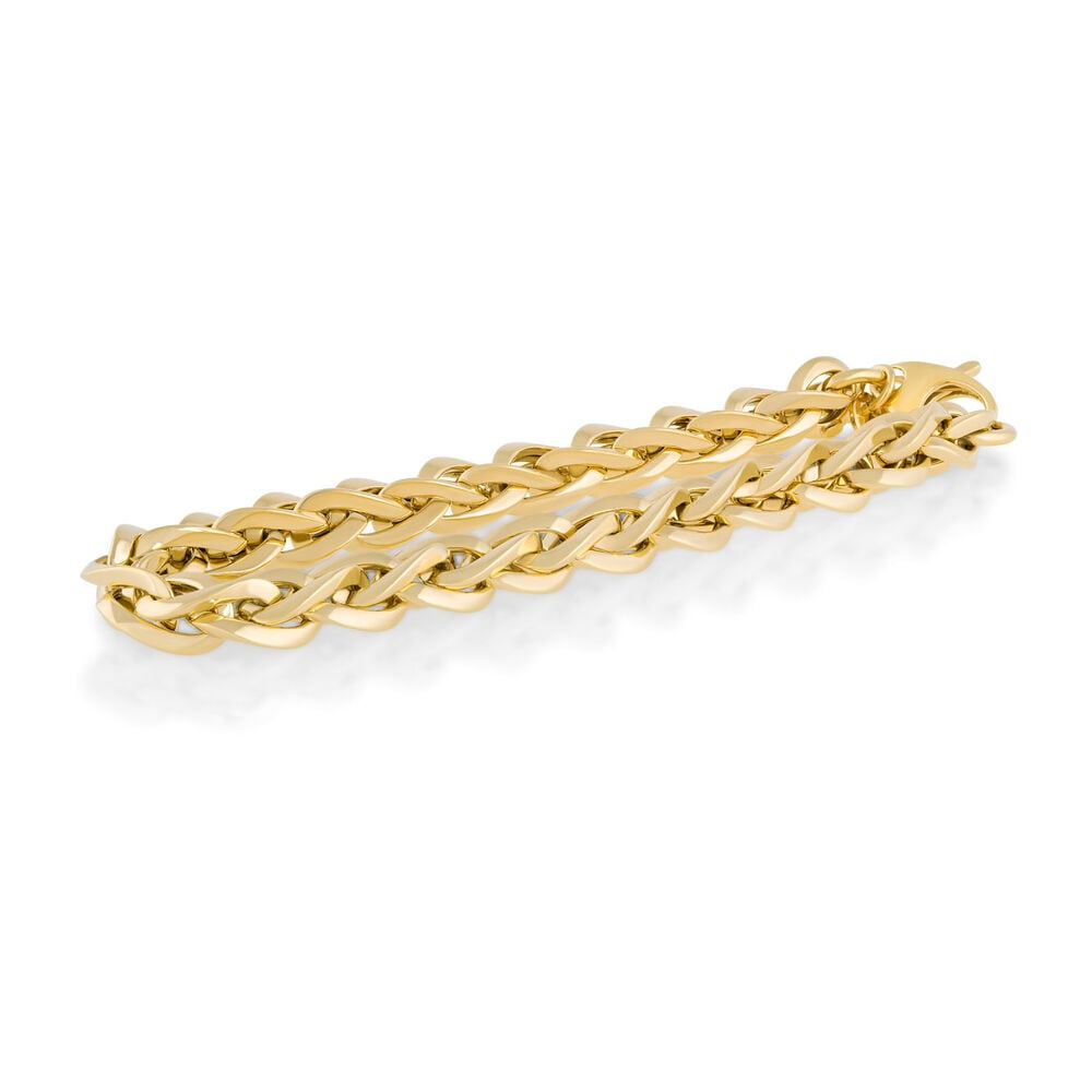 9ct gold heavy link bracelet image number 1