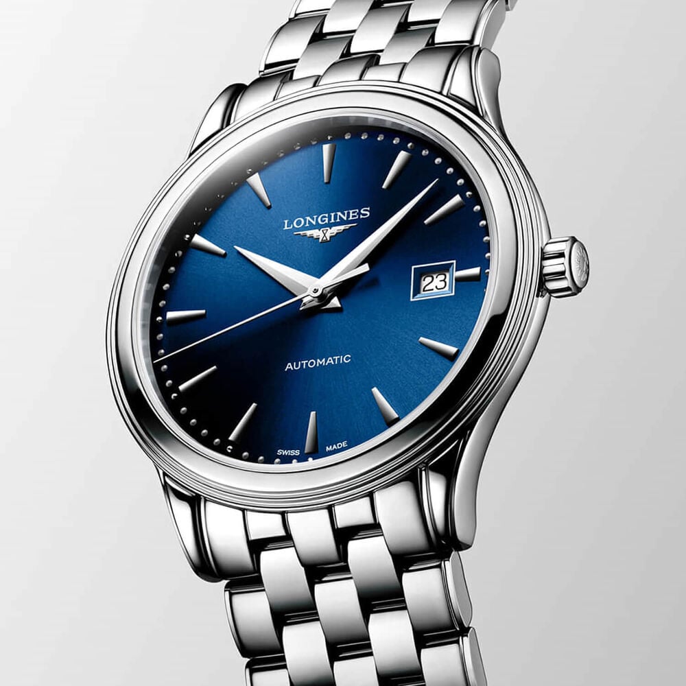 Longines Elegance Flagship Classic 40mm Blue Dial Steel Bracelet Watch image number 1