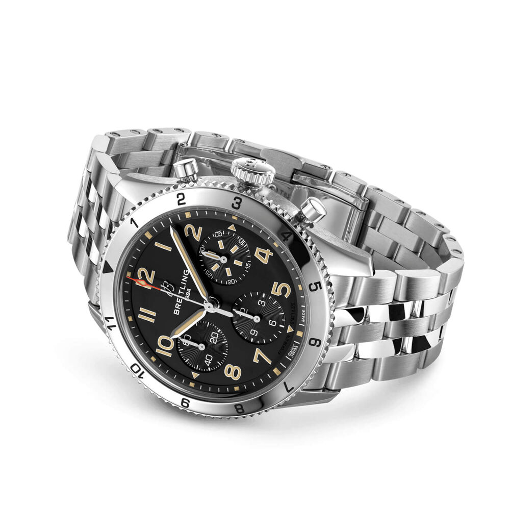 Breitling Classic Avi P-51 Mustang 42mm Black Chronograph Dial Bracelet Watch image number 2