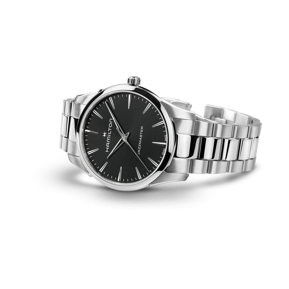Hamilton Jazzmaster Quartz 40mm Black Dial Steel Bracelet Watch