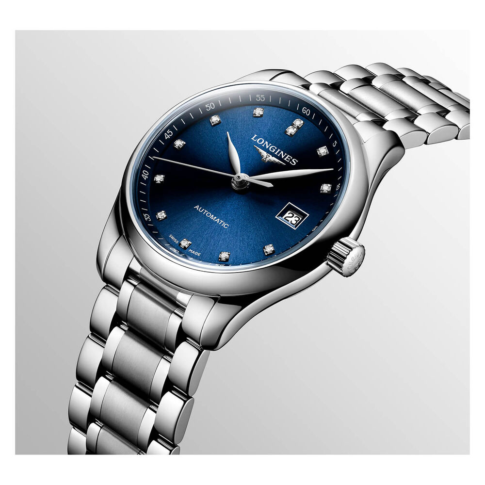 Longines Watchmaking Tradition Master Collection Blue Dial Steel Bracelet Watch image number 2