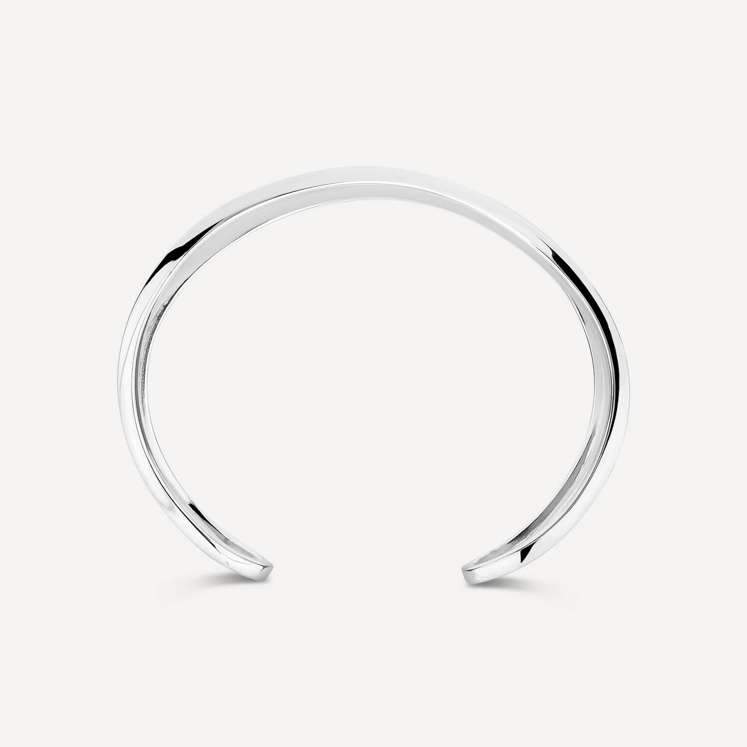 Sterling Silver Wide Polished Cuff Bangle