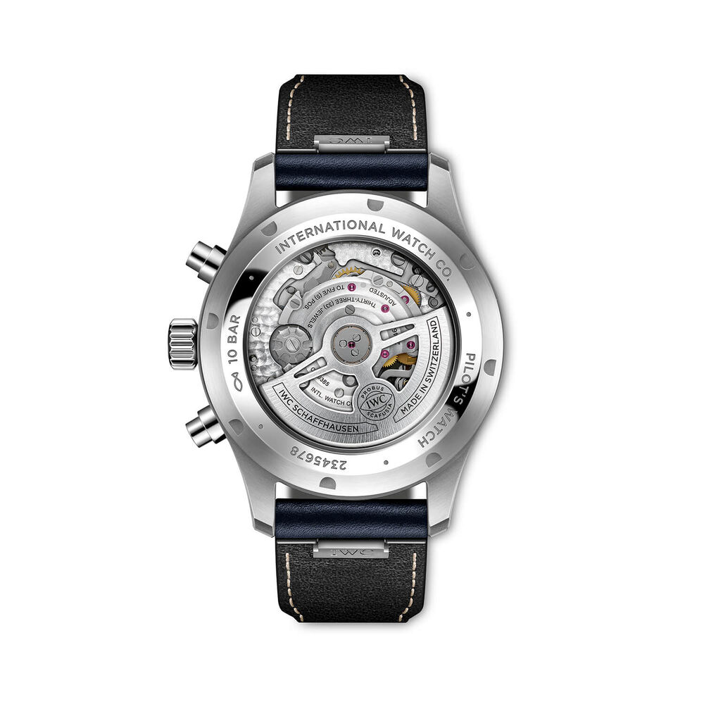 IWC Schaffhausen Pilot's Chronograph 43mm Blue Dial Blue Strap Watch image number 5