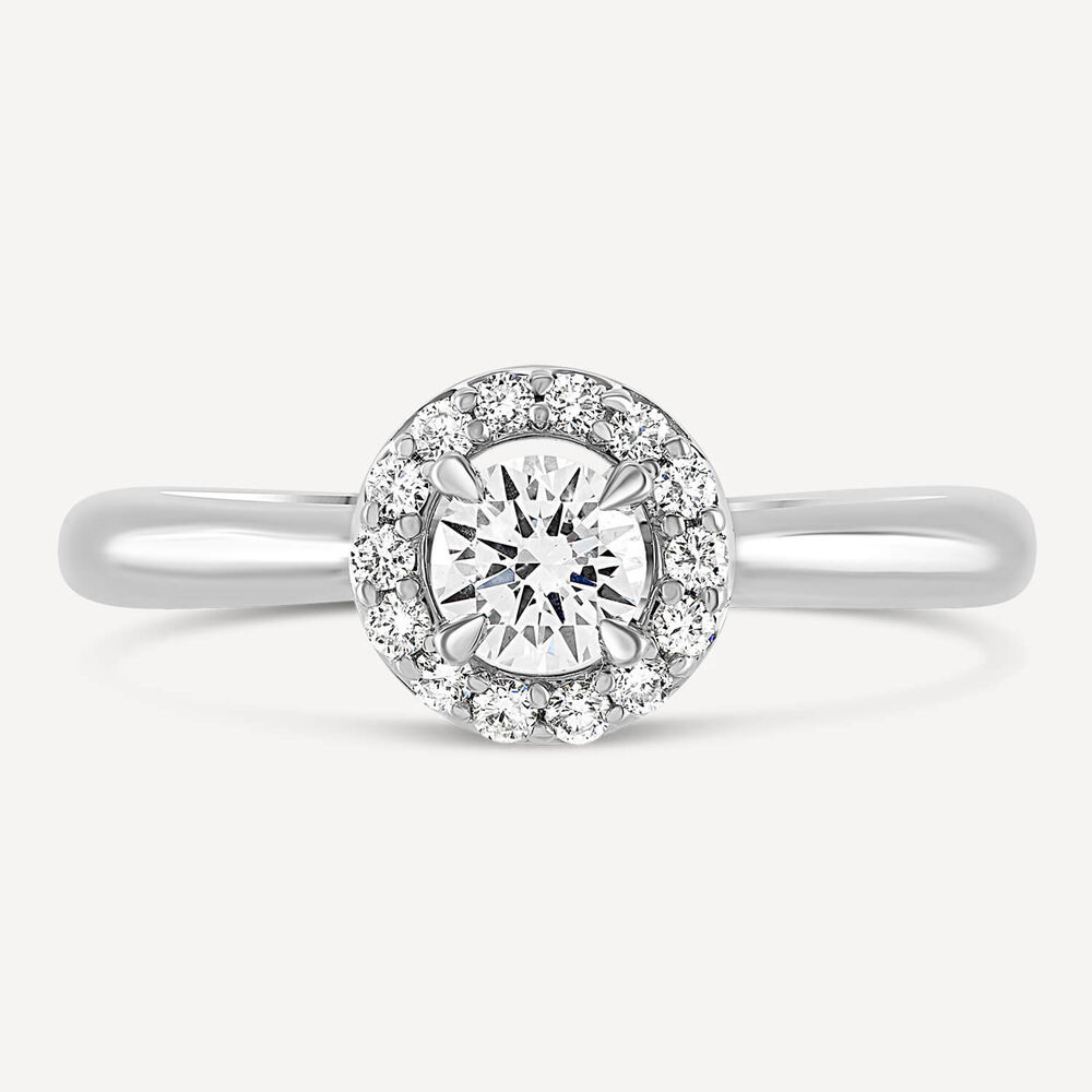 Platinum 0.43ct Amia Diamond Halo Ring image number 3