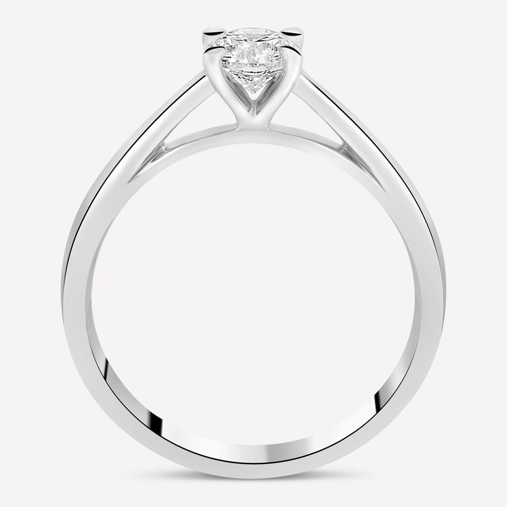 Platinum 0.52ct Round Diamond Four Claw Solitaire Ring image number 2