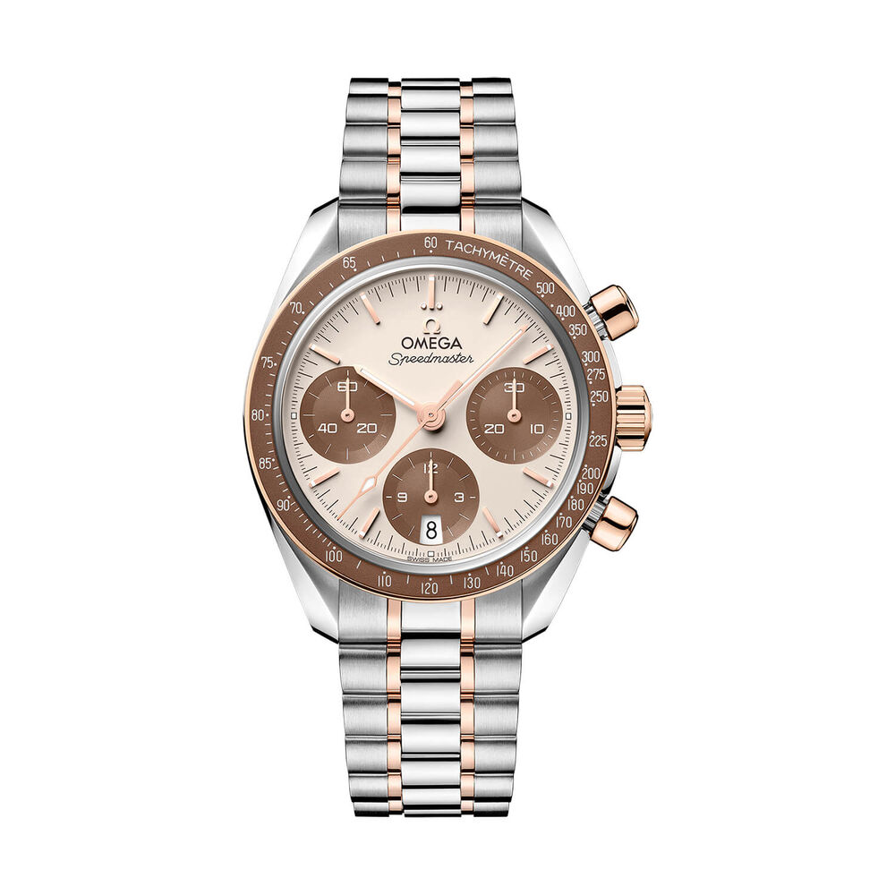 OMEGA Speedmaster 38mm Ivory Dial Steel & Sedna Gold Bracelet Watch