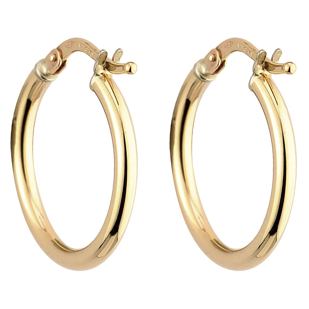 9ct gold small hoop earrings image number 0