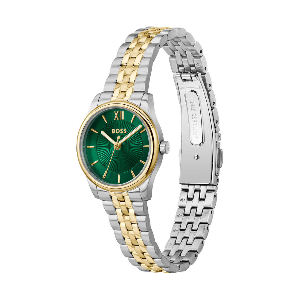 BOSS Graceful Mina 25mm Green Dial Two Tone Stainless Steel Bracelet Watch image number 2