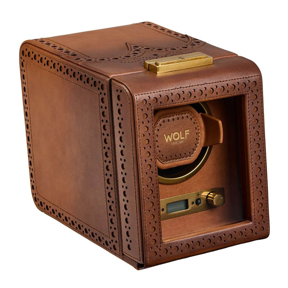 WOLF Brogue Burnished Brown Single Watch Winder