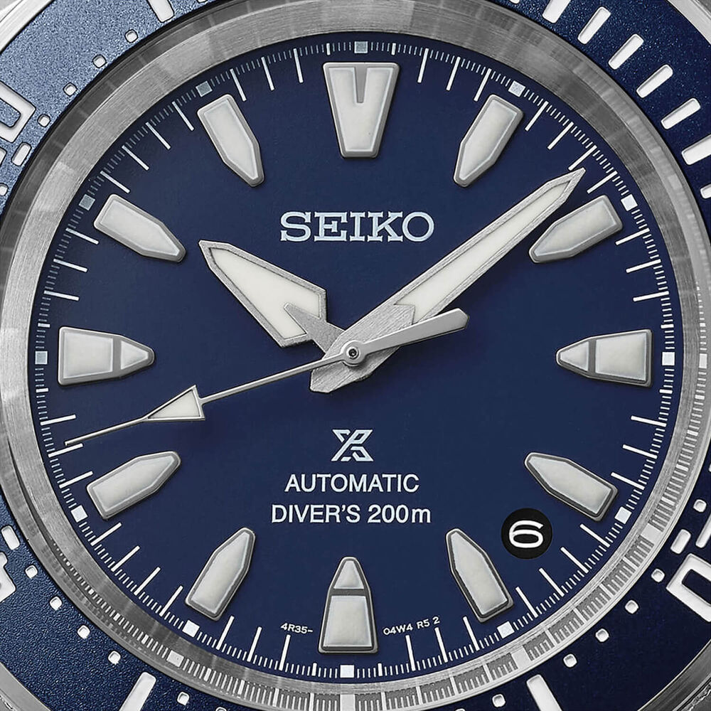 Seiko Prospex 4R Compact Mechanical Diver's Cobalt Blue 41.7mm Dial Steel Bracelet Watch image number 1