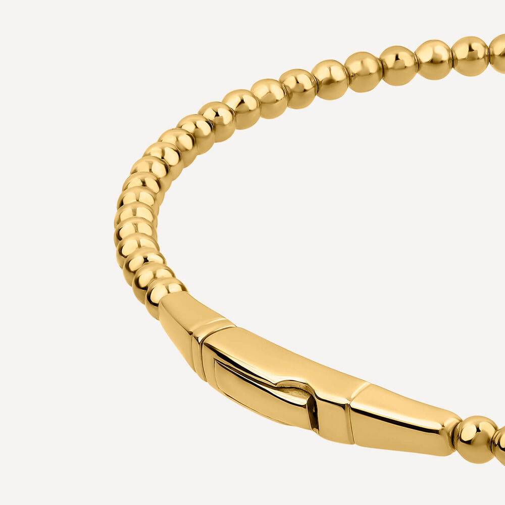 Born Granules 9ct Yellow Gold Lab Grown 1.00ct Round Diamond Beaded Bangle