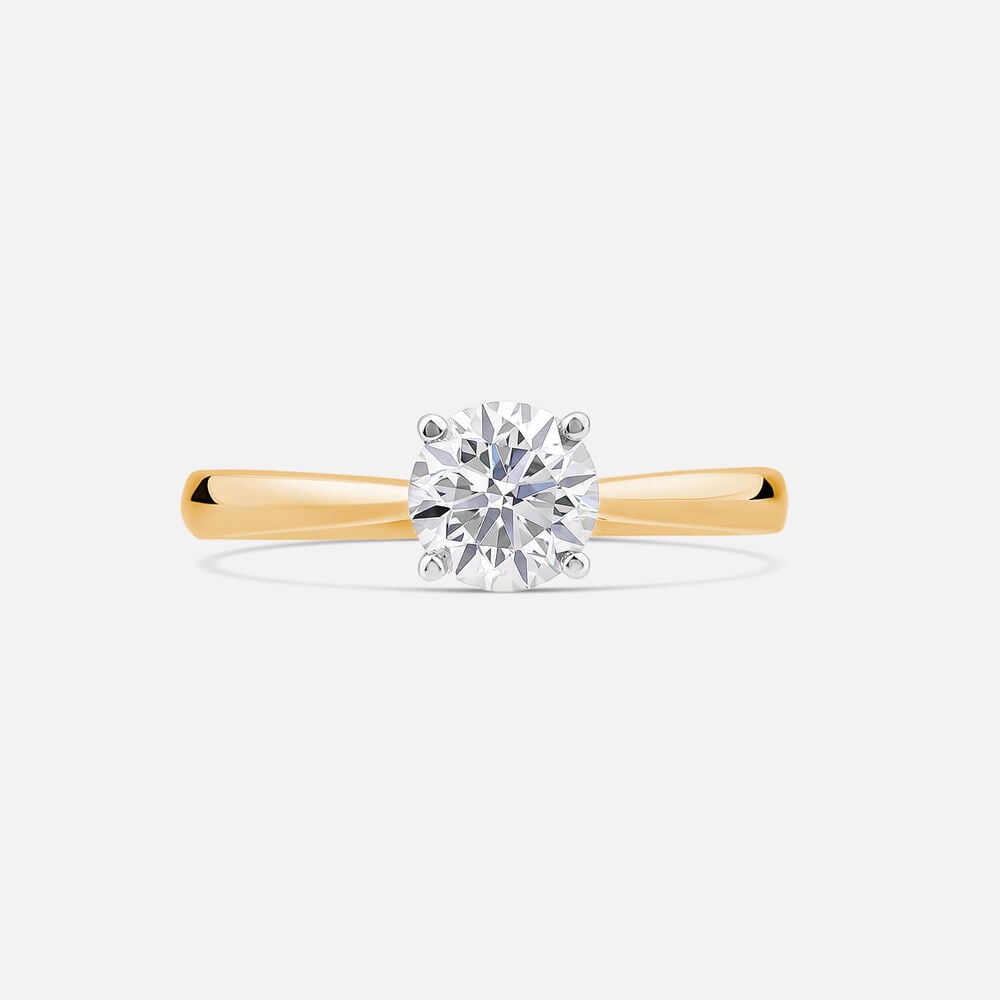 18ct Yellow Gold 1.00ct Round Brilliant Diamond Four Claw Solitaire Ring