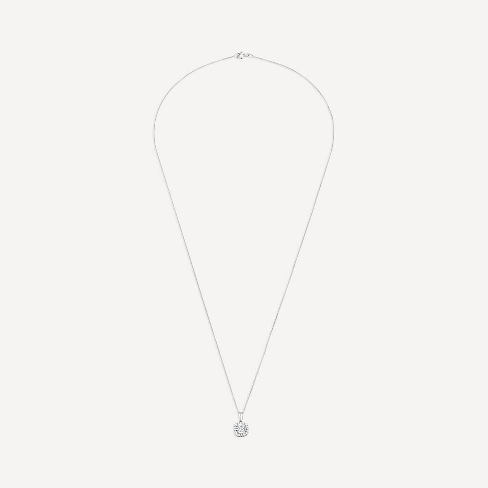 9ct White Gold 0.26ct Square Illusion Diamond Halo Pendant image number 2