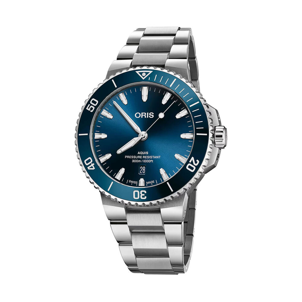 Oris Aquis Date 43.5mm Blue Dial Stainless Steel Bracelet Watch image number 0
