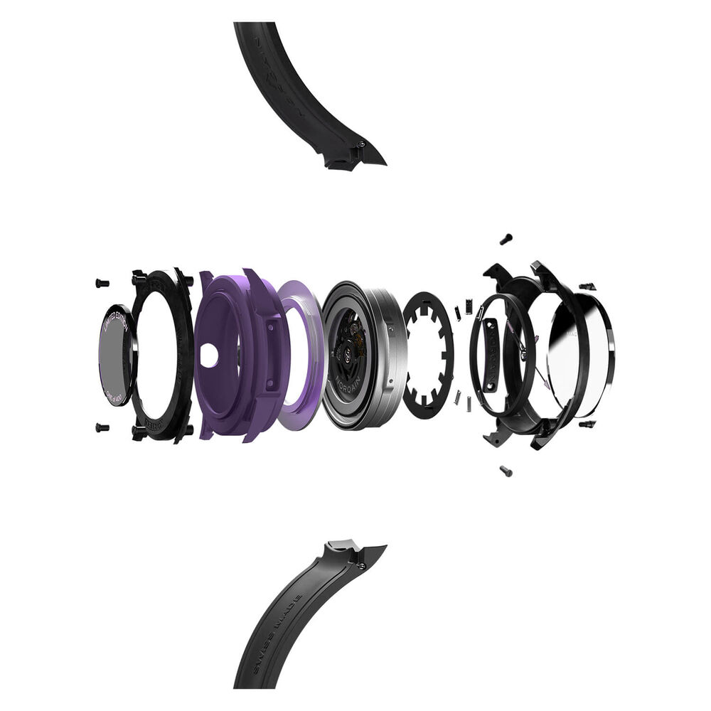 NORQAIN Wild ONE Skeleton 42mm Dial Purple Rubber Strap Watch image number 4