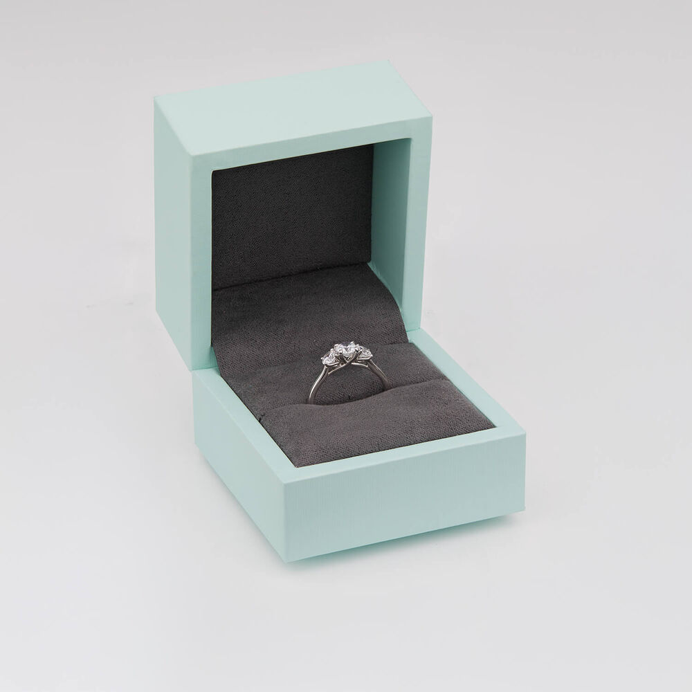 Born Platinum Lab Grown 1 carat 3 Stone Round Brilliant Diamond Ring image number 4