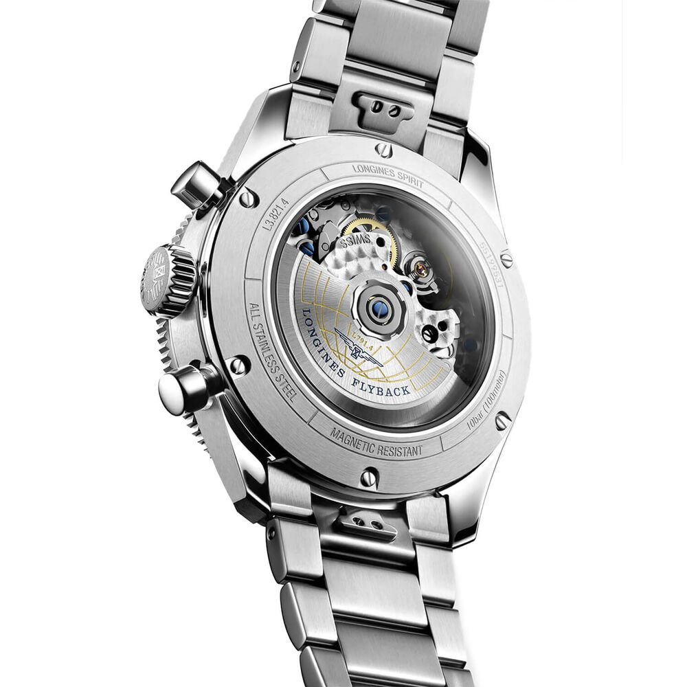Longines Spirit Flyback 42mm Black Chronograph Dial Bracelet Watch image number 5