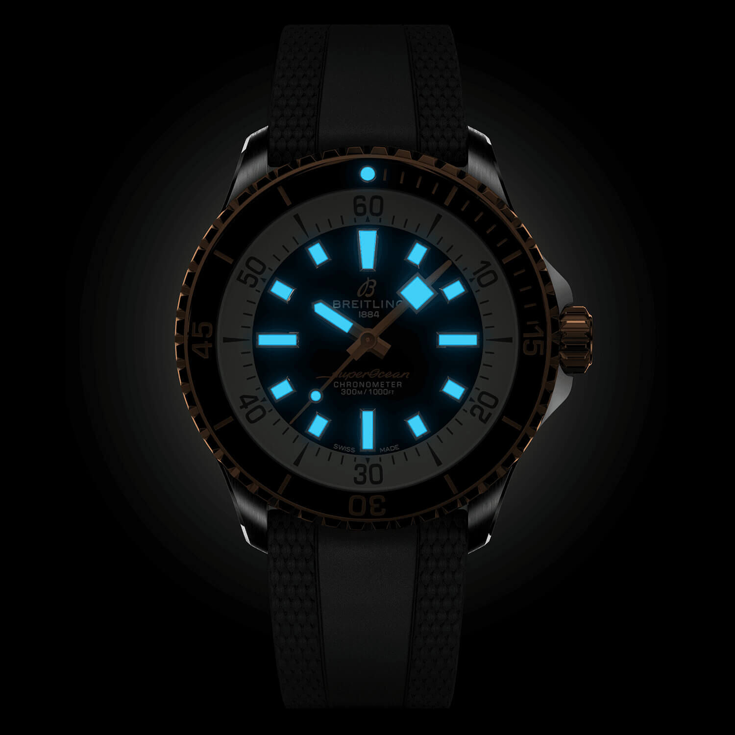 Breitling superocean cheap rose gold bezel