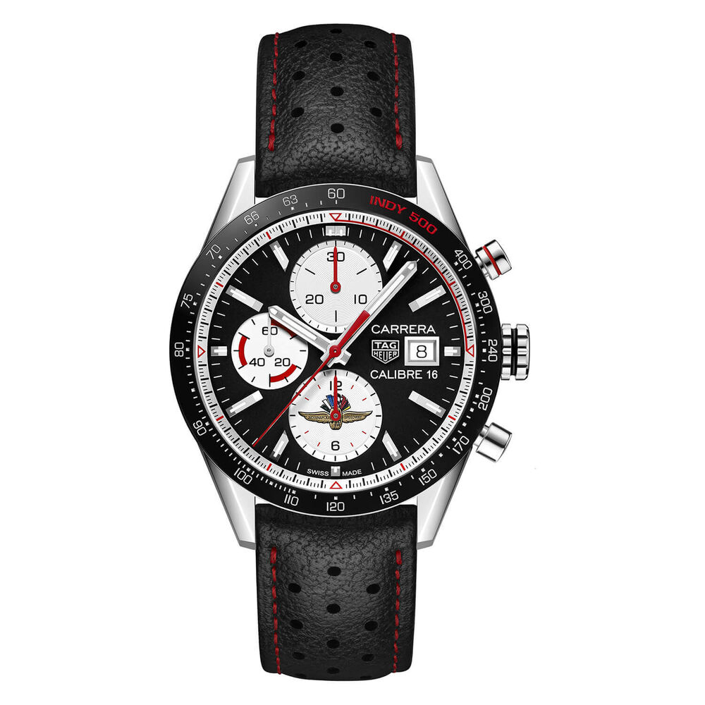TAG Heuer Carrera Indy 500 Black Leather 41mm Men's Watch